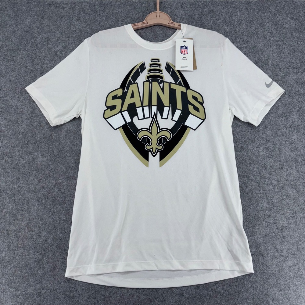 Nike New Orleans Saints Dri-FIT T-Shirt Mens Medium White NKGK-10A-7W-NCF NFL